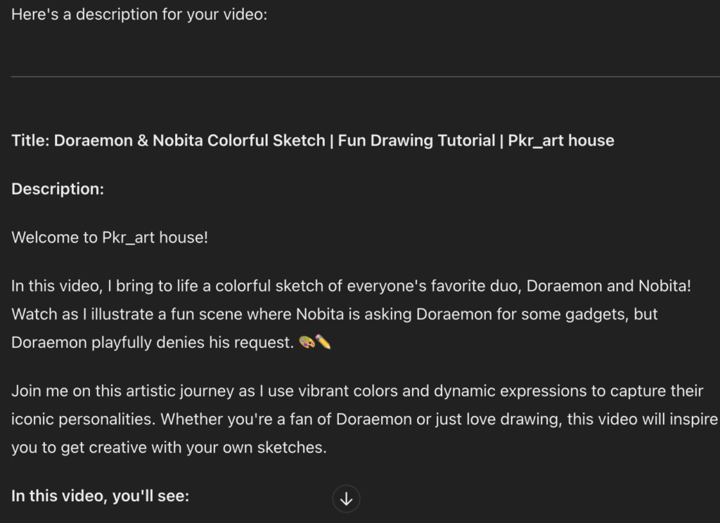 youtube description generator